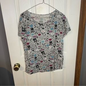 Gray Dog Print T-Shirt and PJ pants used size S